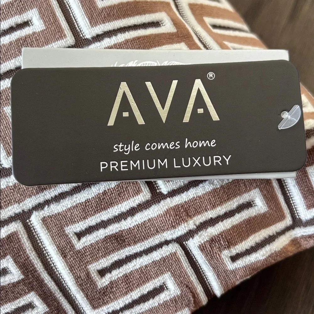 AVA Premium Luxury Waterfowl feather encased interior,velvet,zipper,throw pillow